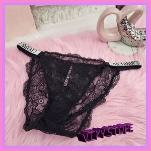 NWT 👗💖 Glamorous Victoria's Secret Very Sexy Black Lace Bikini - Size Medium😍